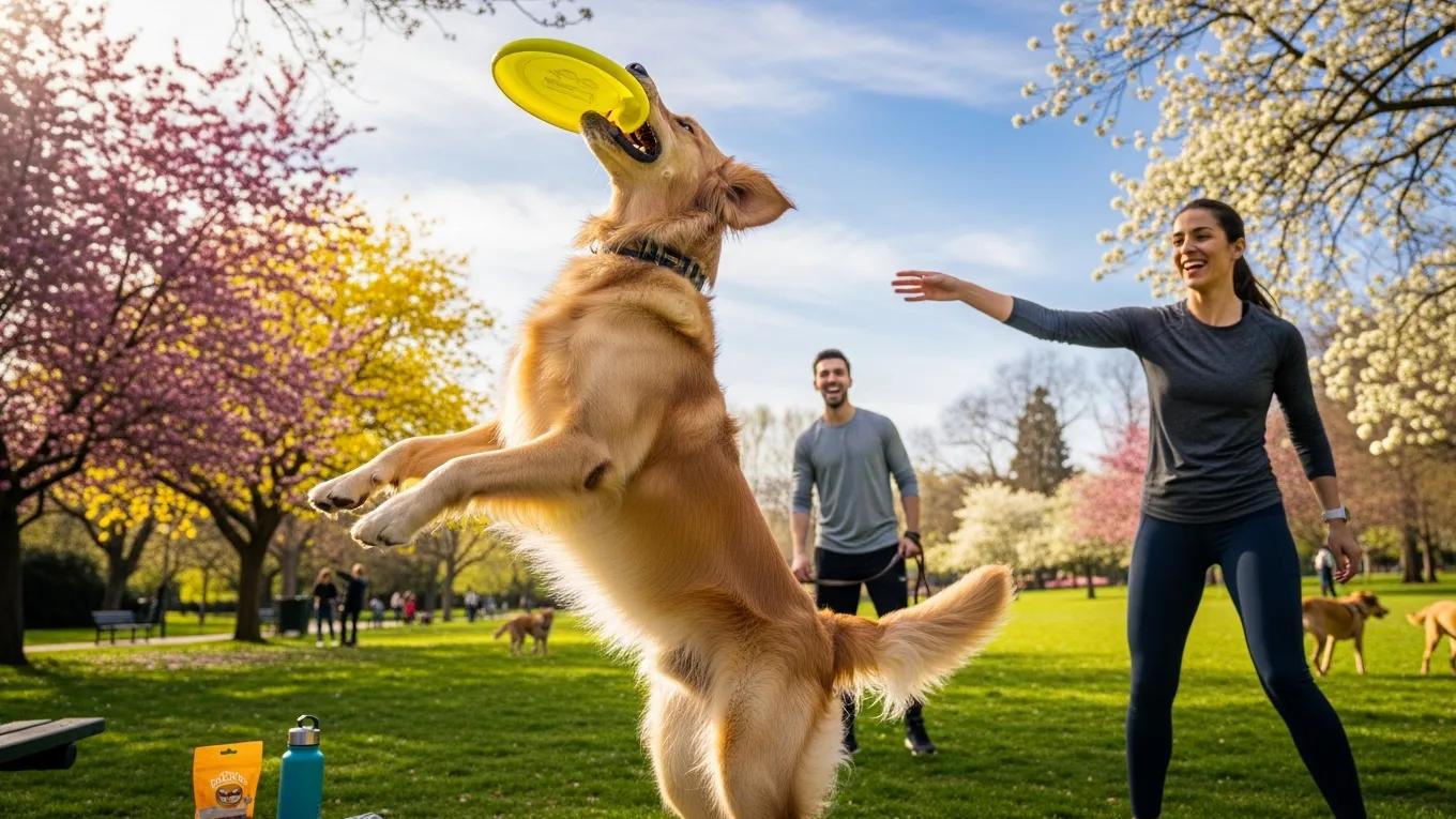 Active dog playing in a park, illustrating the benefits of preventive care for pets