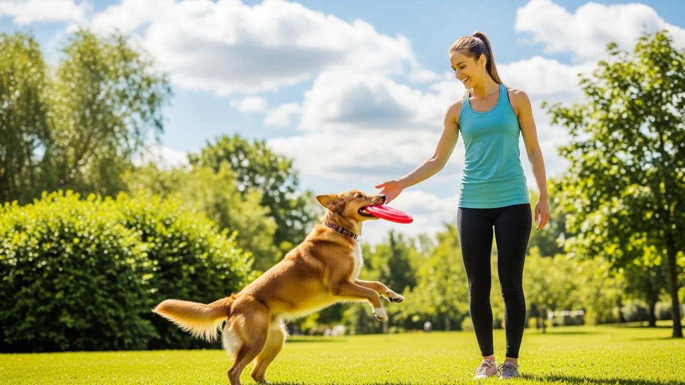 Healthy dog playing in a park, representing improved pet health outcomes from wellness plans